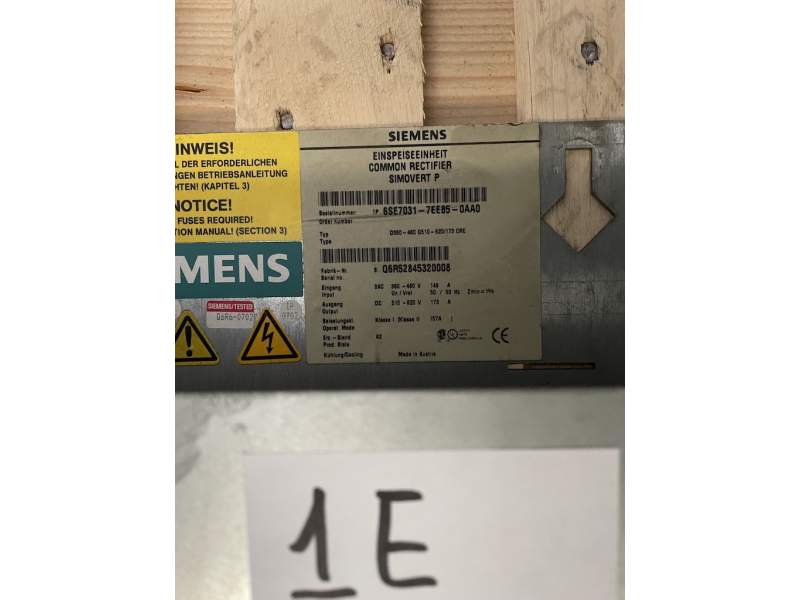 1 x SIEMENS COMMON RECTIFIER SIMOVERT P  model 6SE7031-7EE85-0AA0