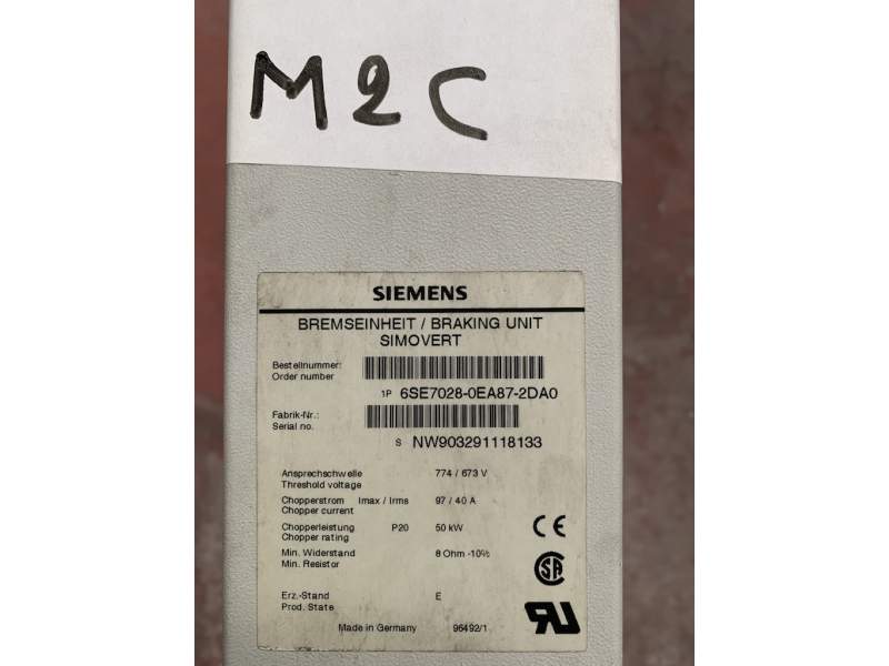1 x SIEMENS SIMOVERT BREAKING UNIT  model 6SE7028-0EA87-2DA0