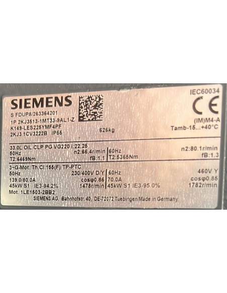 Motore elettrico con riduttore SIEMENS 45KW